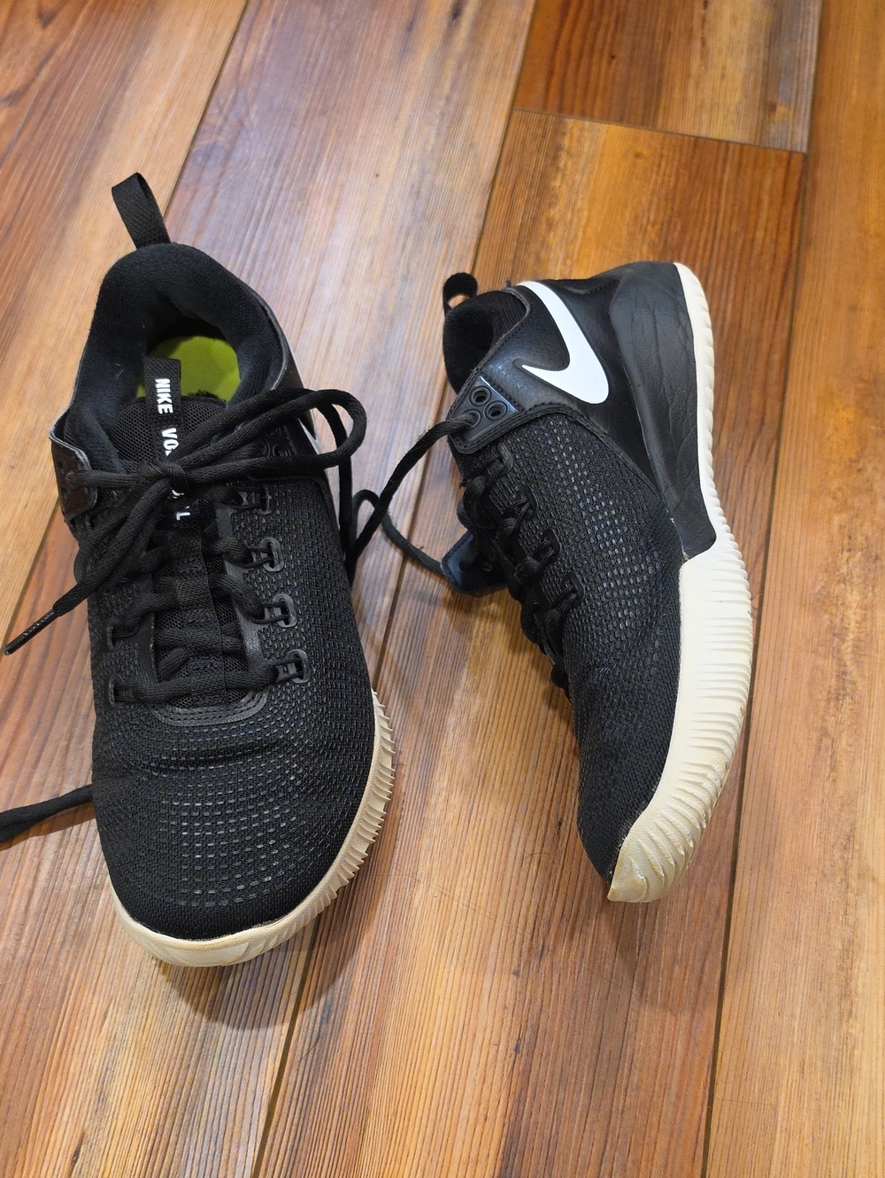 Nike Black volleyball Shoes with White Swoosh
